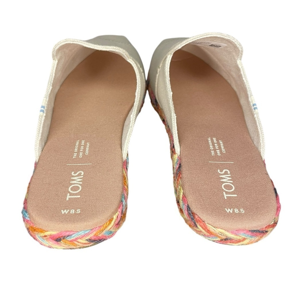 TOMS Womens Nova Natural Glitter Espadrille Mule Shoes Size 8.5 - Picture 4 of 7